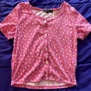 Junior Small Pink Floral Top